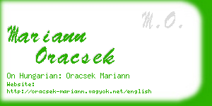 mariann oracsek business card